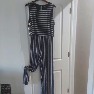 Blue and White stripped Summer Jumpsuit